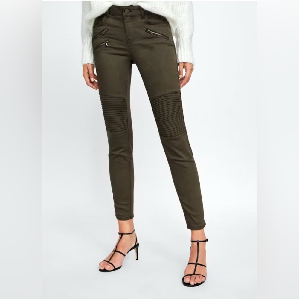 Zara Z1975 Olive Green Moto Pants
